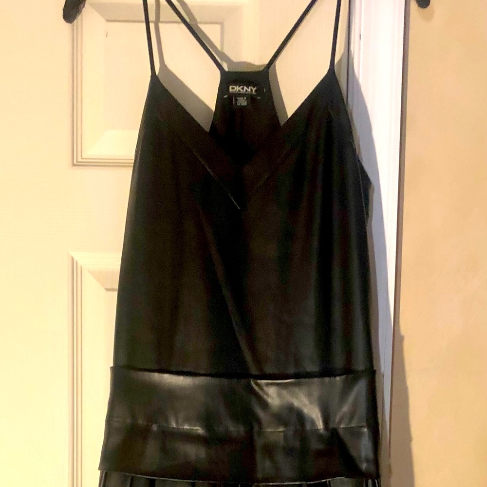 DKNY Faux leather dress size 2 NWT